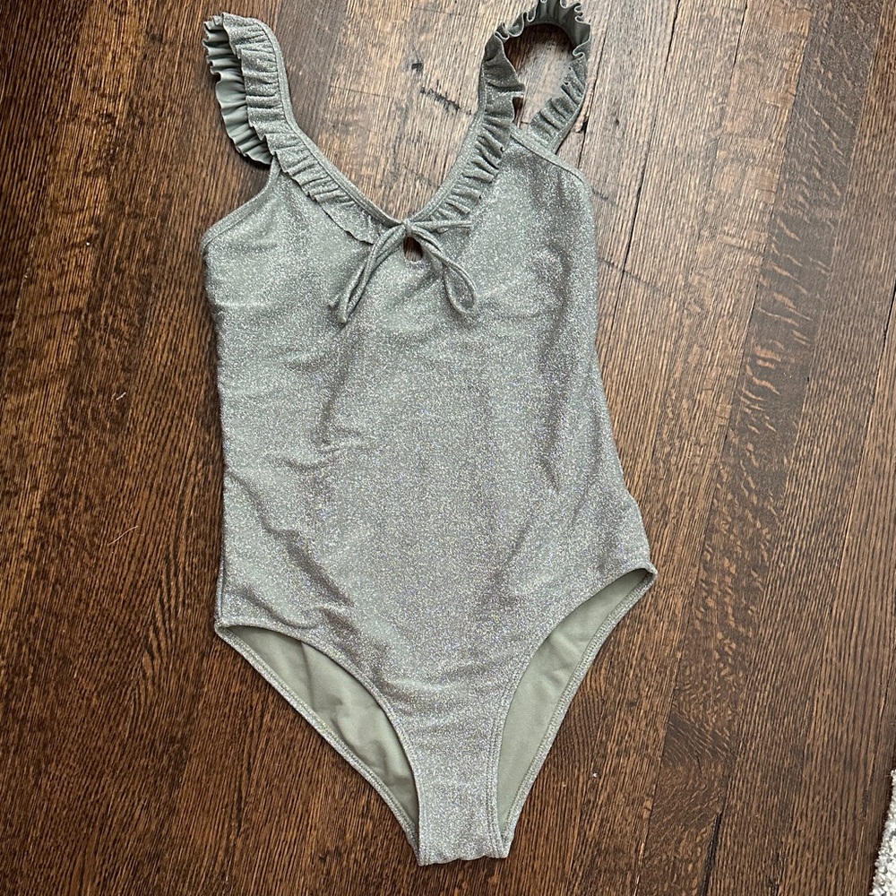 Rylee + Cru Silver One Piece Swimsuit